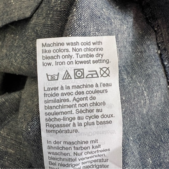 MADEWELL Chambray Tie Front Babydoll Mini Dress Blue Size 6 - Picture 13 of 14